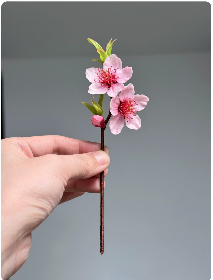 Peach Blossom Cold Porcelain Accessory