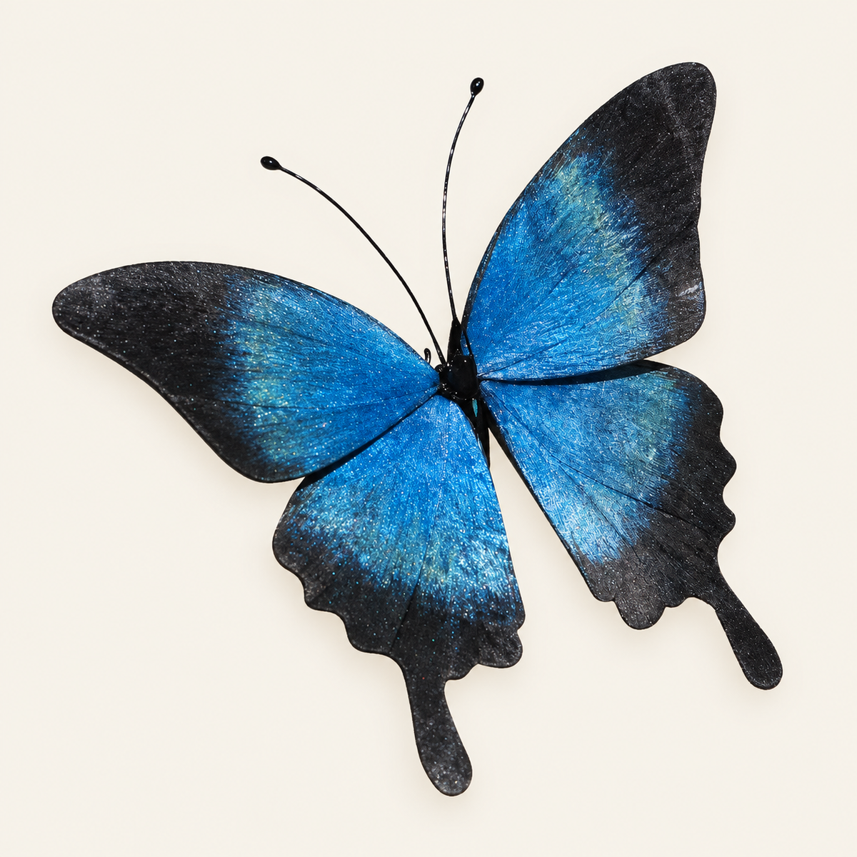 Midnight Blue Silk Butterfly Brooch