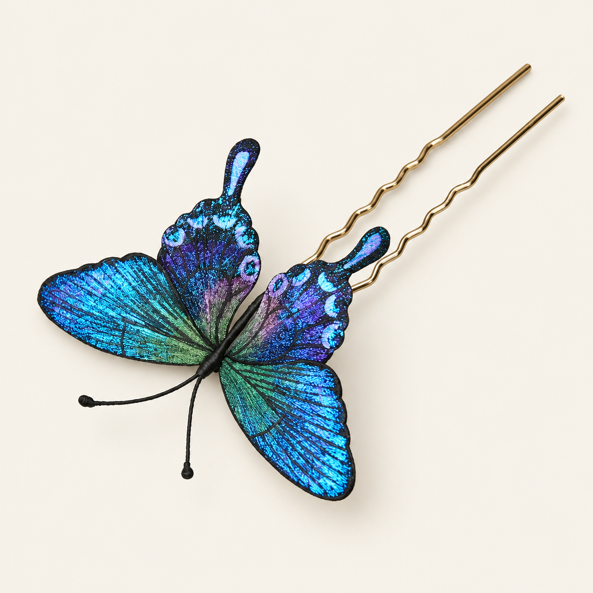Iridescent Trembling Butterfly U Hairpin