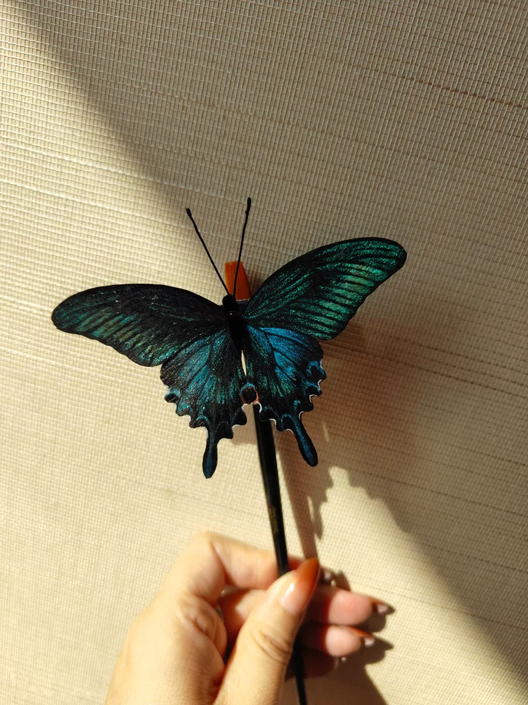Blue-Green Swallowtail Trembling Silk Butterfly