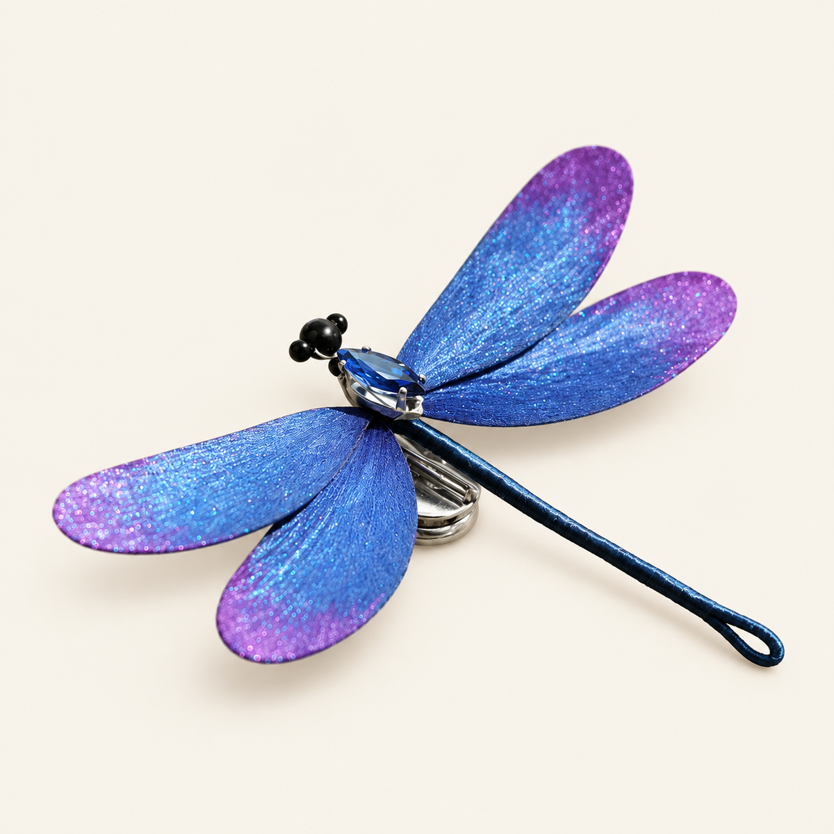 Blue Violet Dragonfly Hair Clip