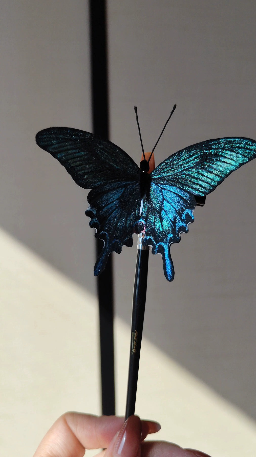 Blue-Green Swallowtail Trembling Silk Butterfly