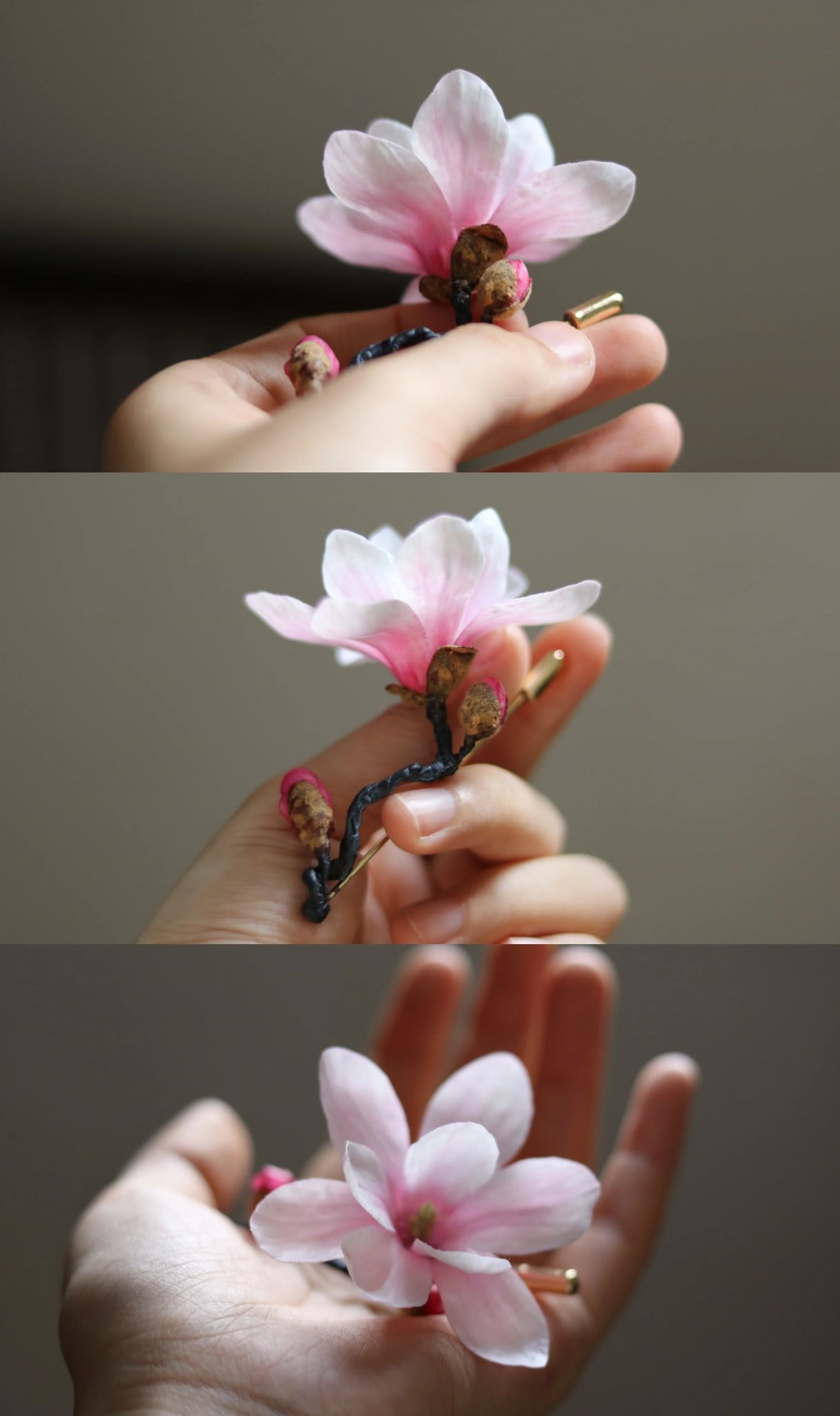 Magnolia Shadow Cold Porcelain Branch